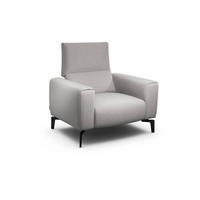 SESSEL in Chenille Hellgrau  - Hellgrau/Schwarz, Design, Textil/Metall (110/85/86-94cm) - SENSOO