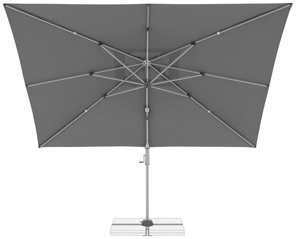 AMPELSCHIRM 350x260 cm Anthrazit  - Anthrazit/Silberfarben, Basics, Textil/Metall (350/260cm) - Doppler