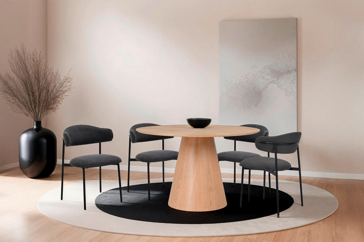 ESSTISCH in Holz, Holzwerkstoff  - Eichefarben, Design, Holz/Holzwerkstoff (120/76cm) - MID.YOU