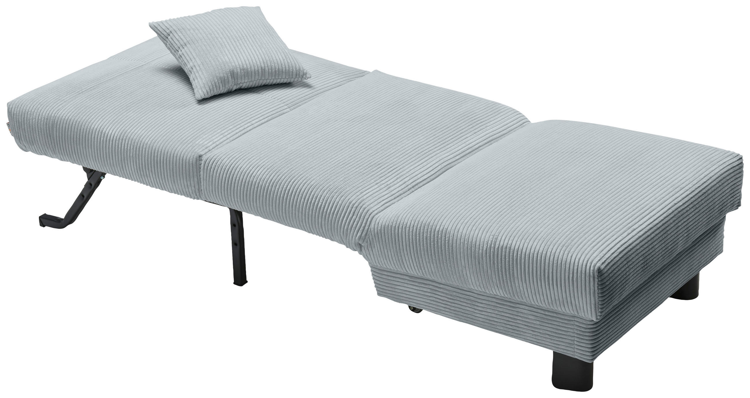SCHLAFSESSEL Cord Hellblau    - Schwarz/Hellblau, Design, Textil/Metall (85/85/100cm) - Carryhome