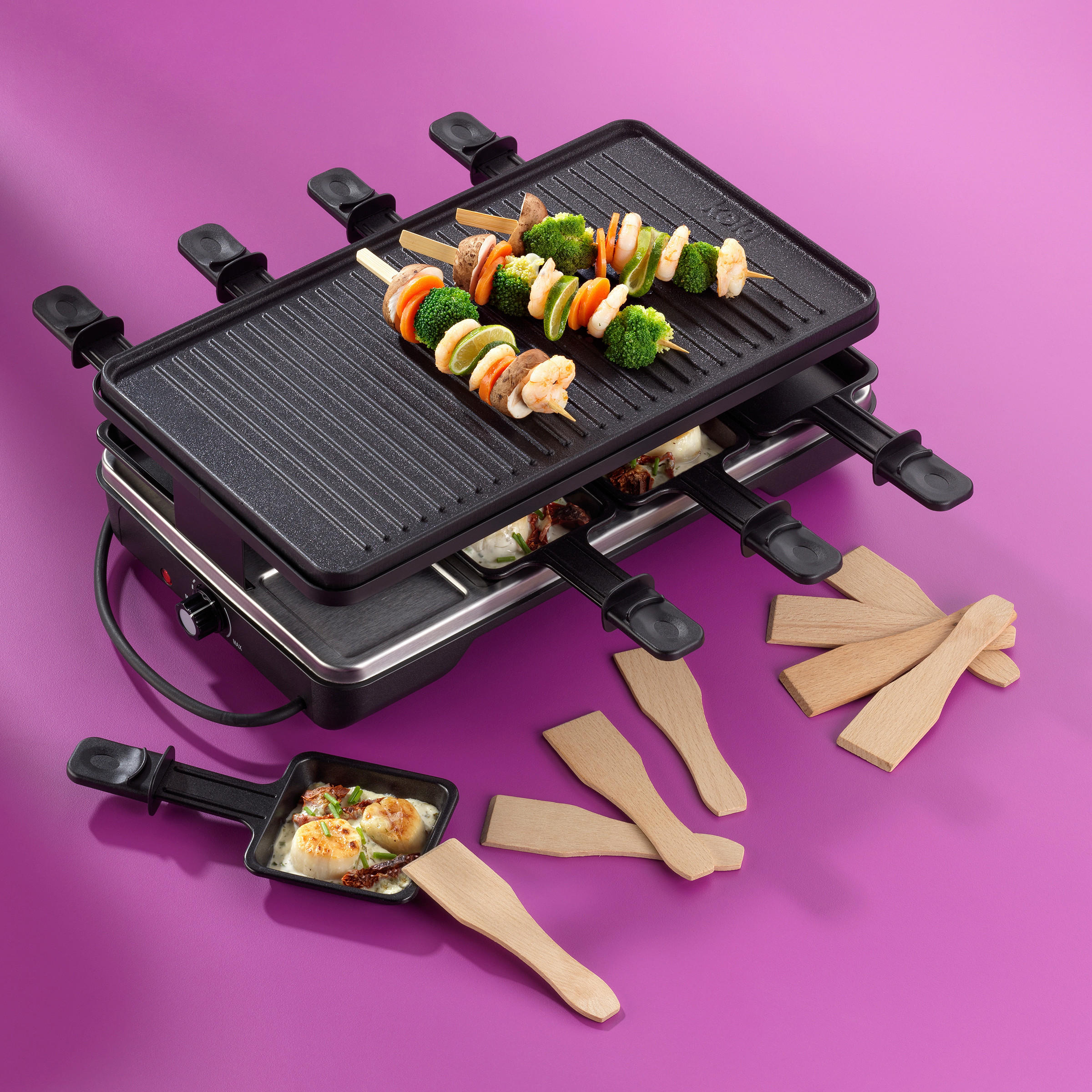 RACLETTE-GRILL Geneva  - Schwarz, KONVENTIONELL, Metall (40/24/13cm) - Kela