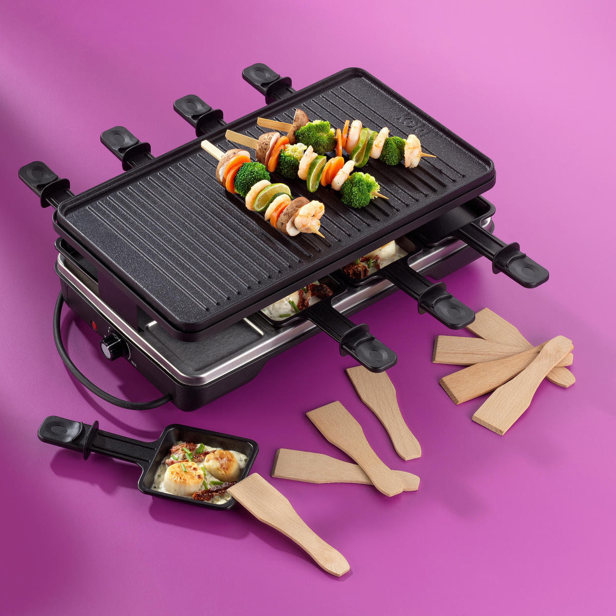 RACLETTE-GRILL Geneva  - Schwarz, KONVENTIONELL, Metall (40/24/13cm) - Kela