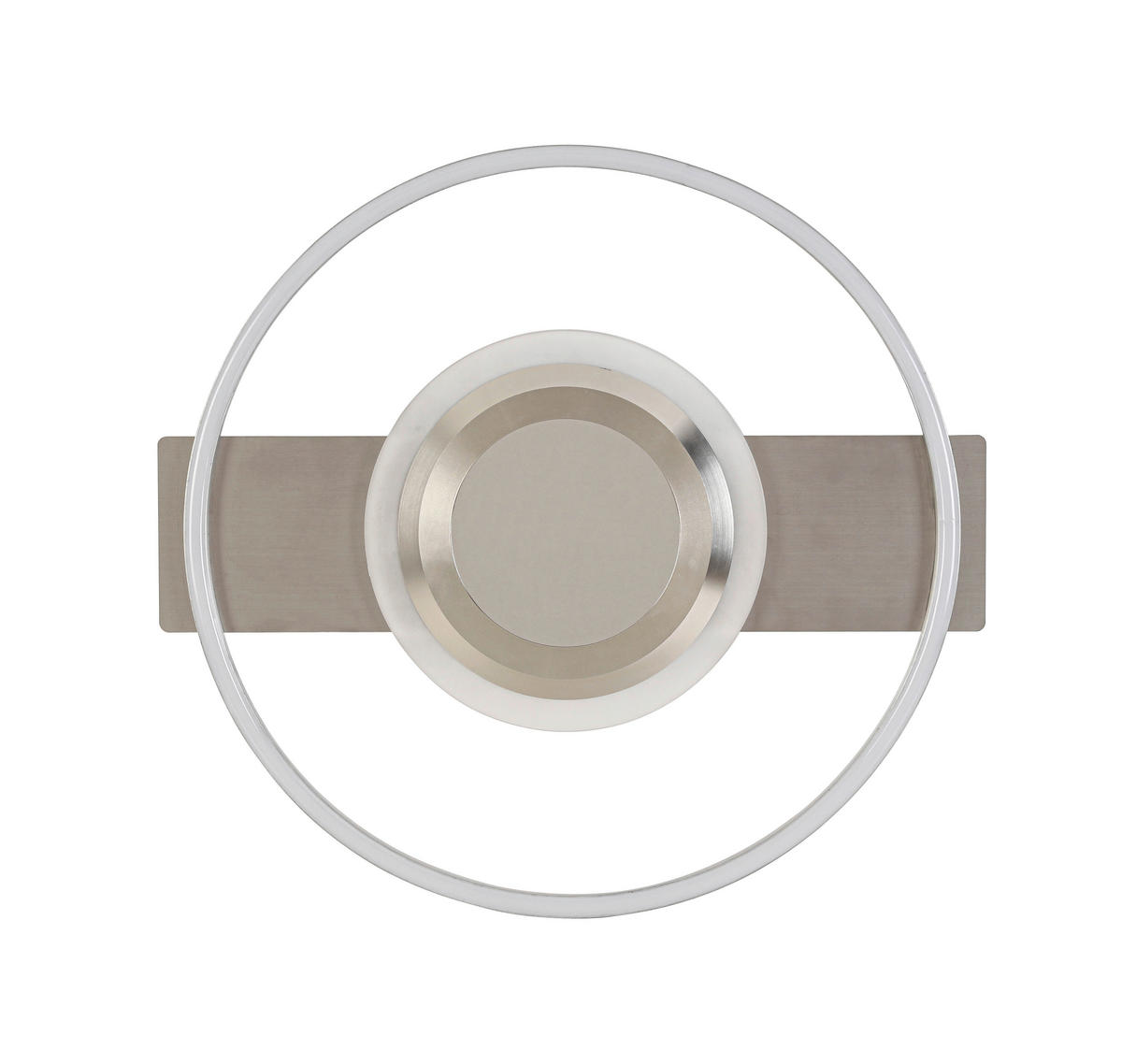 LED-DECKENLEUCHTE 42/40/6 cm   - Grau/Nickelfarben, Trend, Kunststoff/Metall (42/40/6cm) - Novel