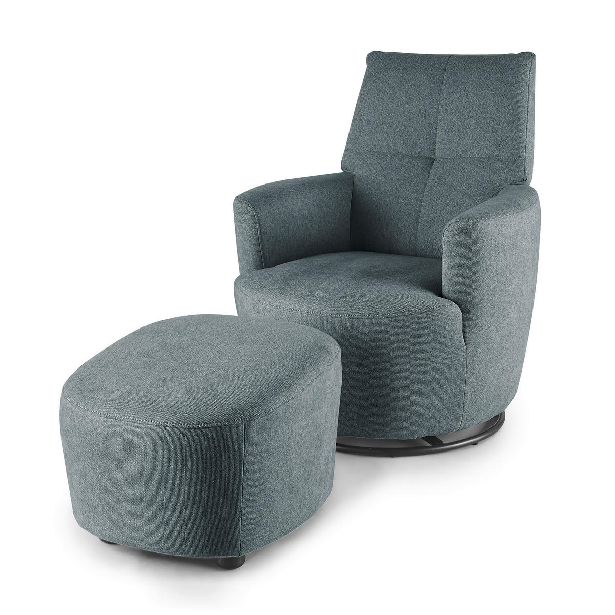 SESSEL Webstoff Blau    - Blau/Schwarz, Design, Textil/Metall (80/96/88cm) - SetOne by Musterring