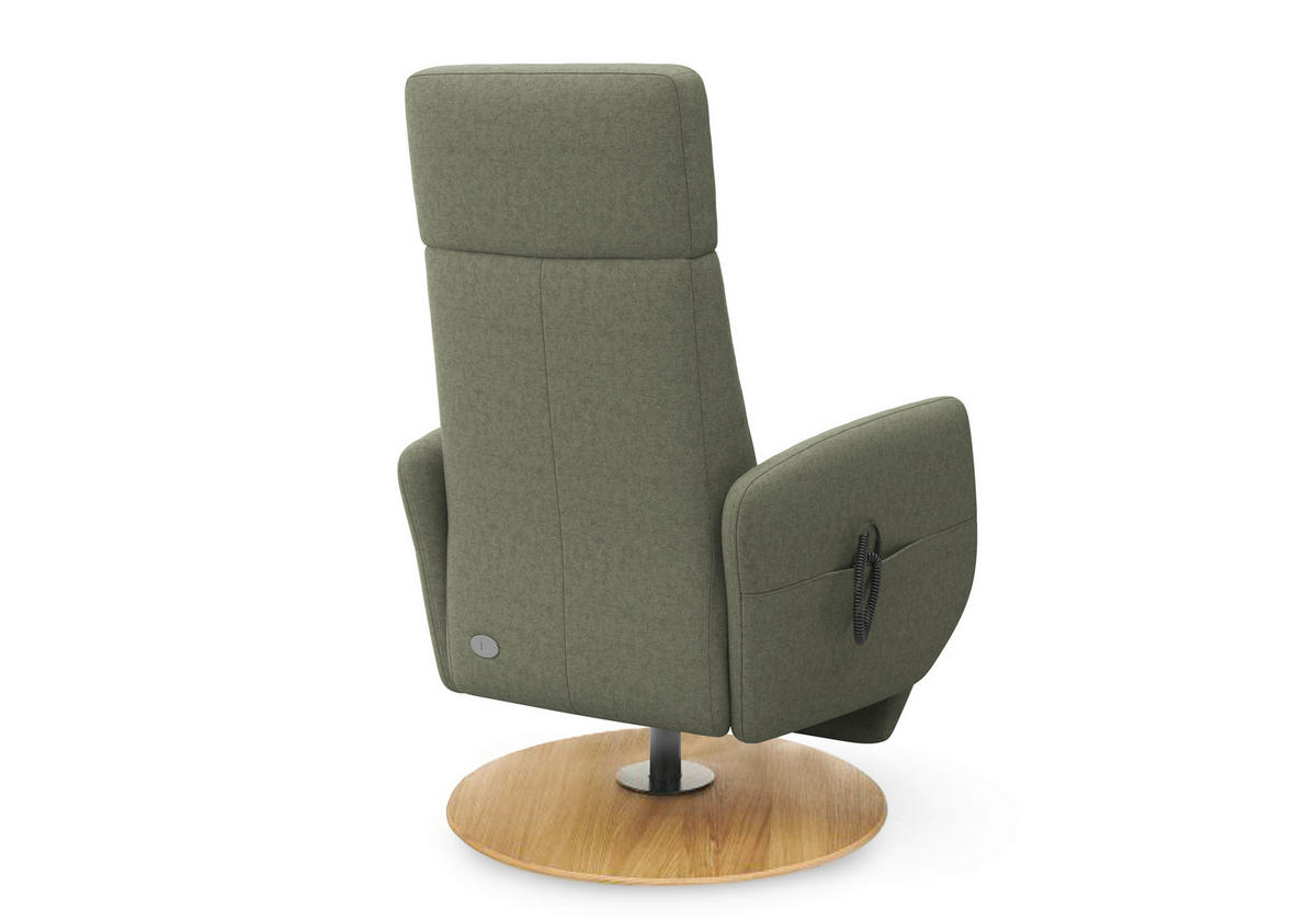 RELAXSESSEL in Textil Olivgrün  - Eichefarben/Olivgrün, KONVENTIONELL, Holz/Textil (71/110/82cm) - Sit & More