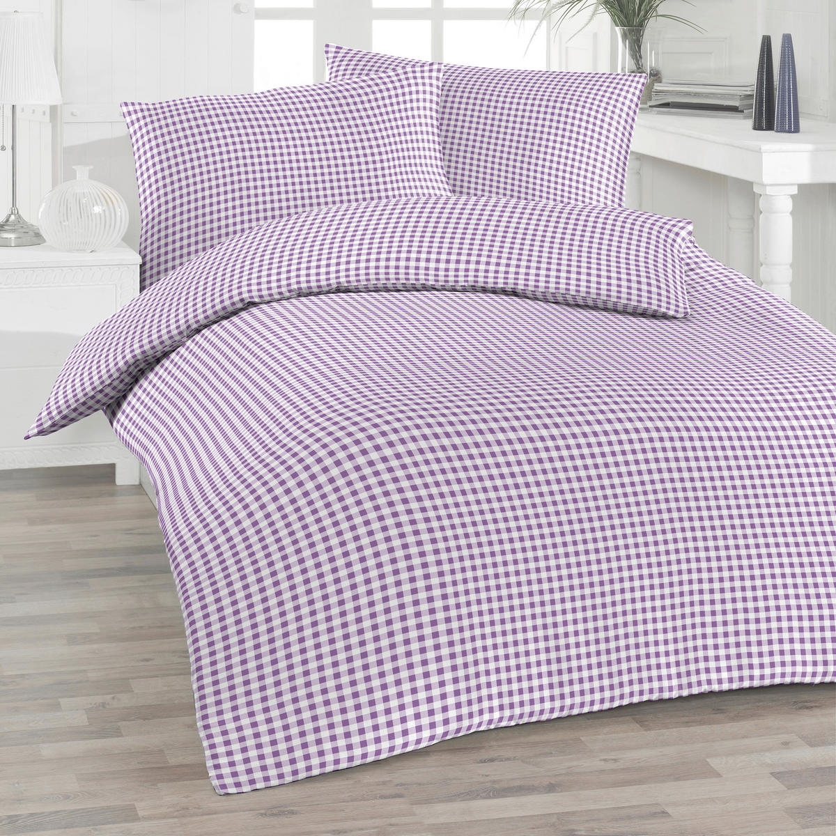 BETTWÄSCHE Seersucker 140/200 cm  - Lila, Design, Textil (140/200cm) - Florella