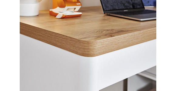 ECKSCHREIBTISCH 140/118/76 cm  in Weiß, Eichefarben  - Eichefarben/Weiß, KONVENTIONELL, Holzwerkstoff (140/118/76cm) - Venda