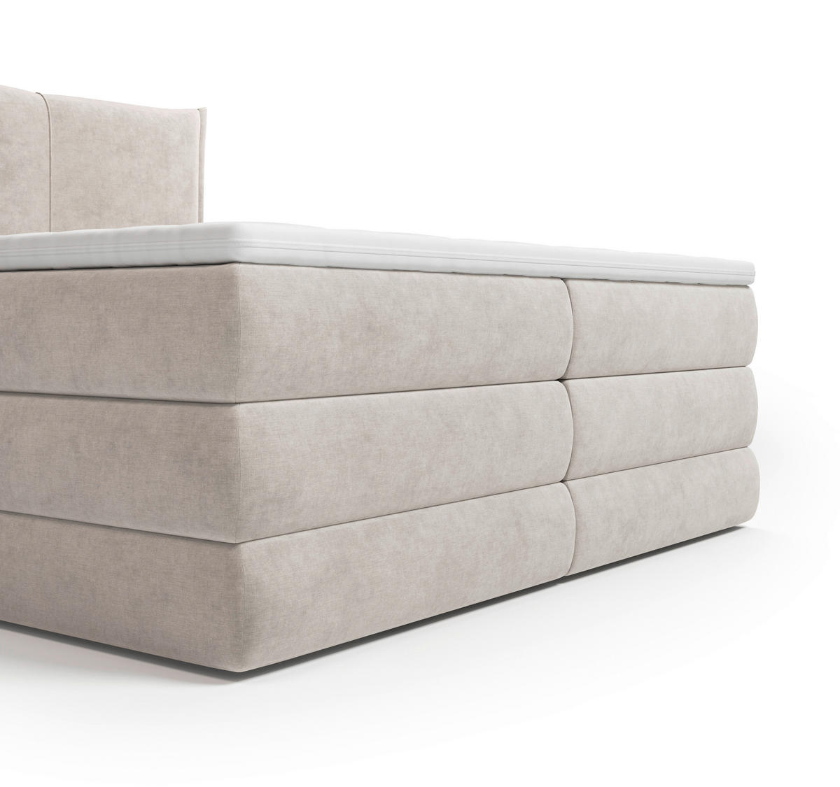 BOXSPRINGBETT 160/200 cm  Beige  - Beige/Schwarz, Modern, Holz/Holzwerkstoff (160/200cm) - MID.YOU