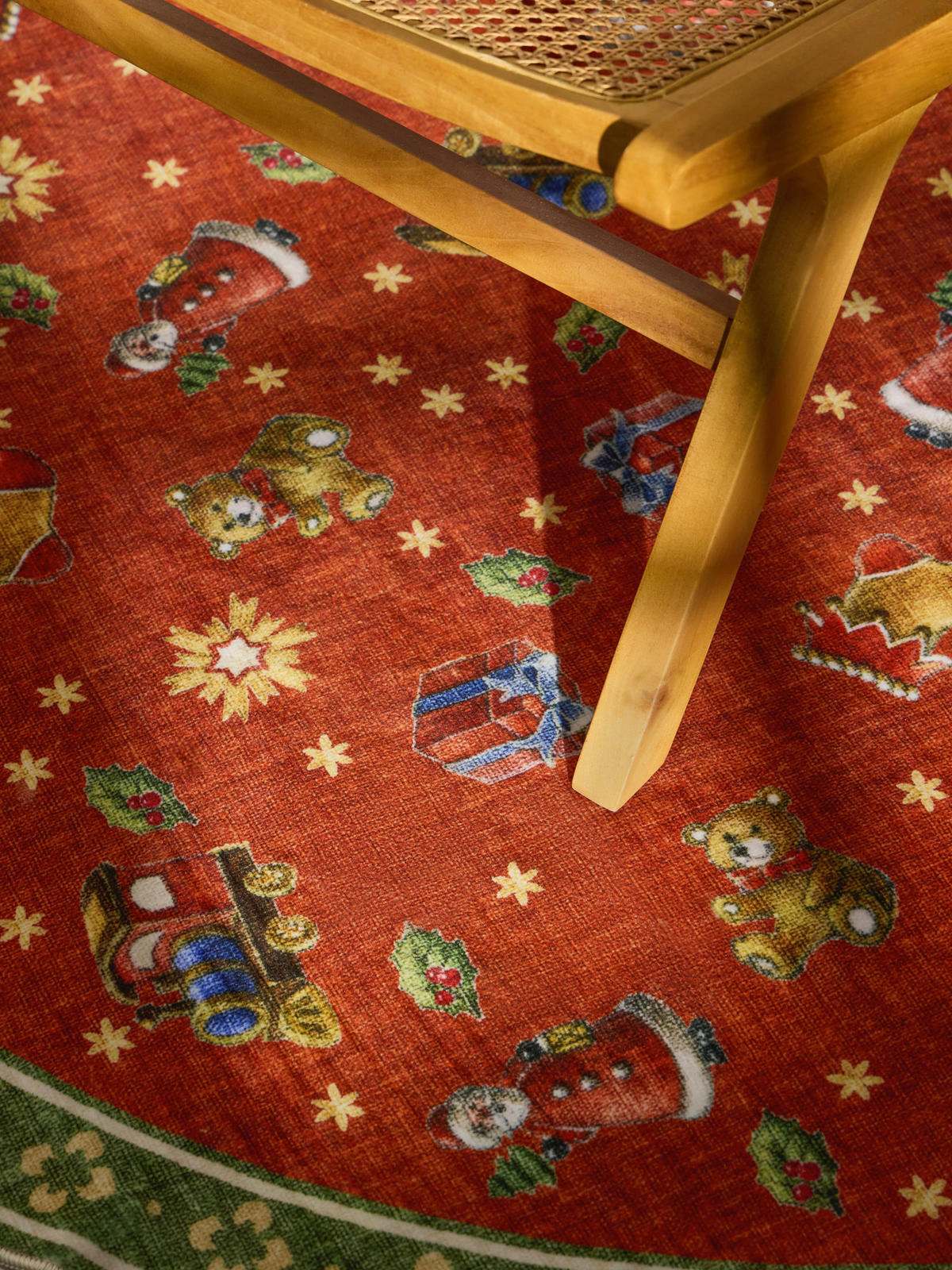 TEPPICH  Wohnzimmer 160 cm Toy's Delight Nostalgic Noel Grün, Rot rund  - Rot/Grün, Design, Kunststoff/Textil (160cm) - Villeroy & Boch