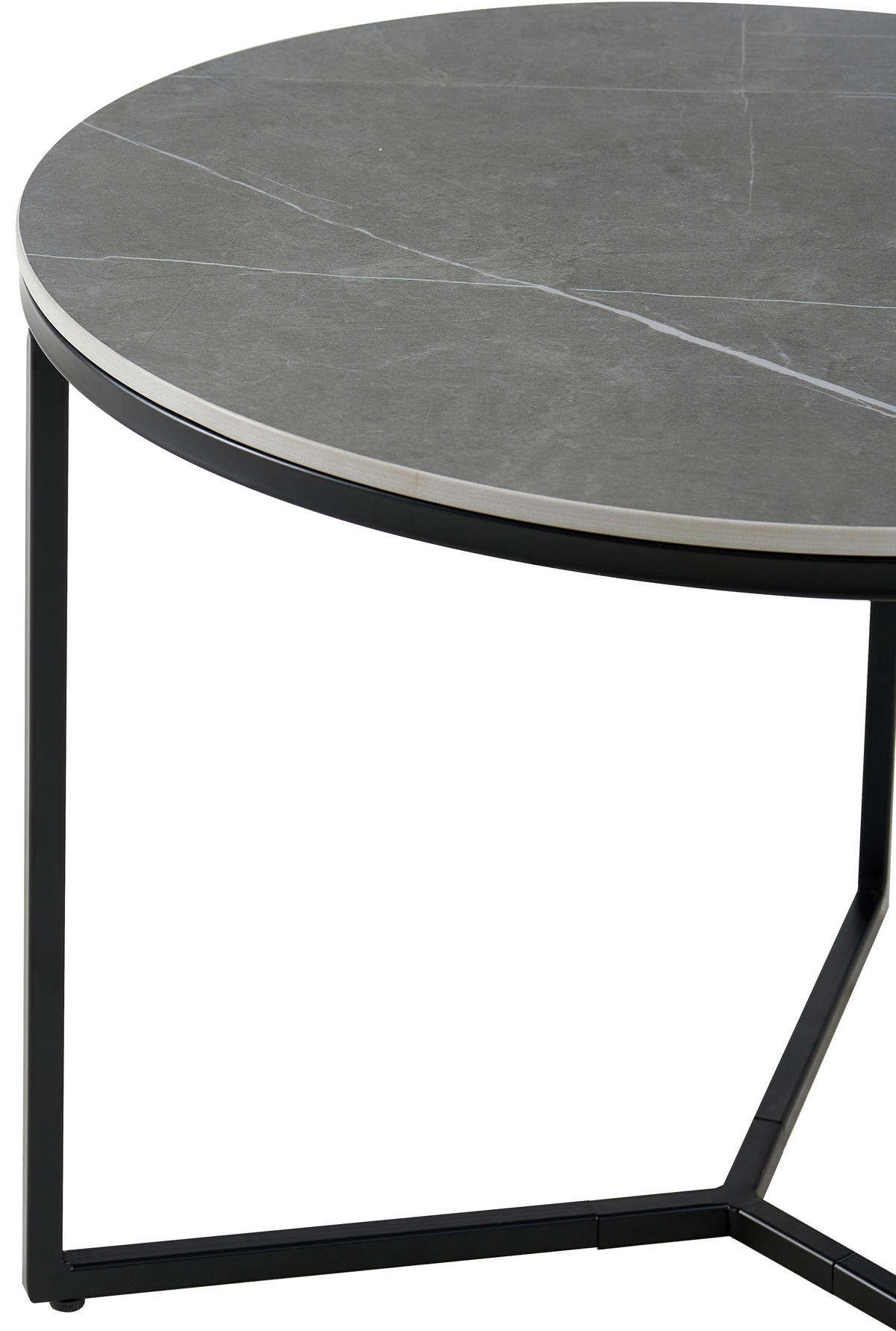 BEISTELLTISCH in Metall, Keramik 60/60/45 cm  - Schwarz/Grau, Design, Keramik/Metall (60/60/45cm) - Livetastic