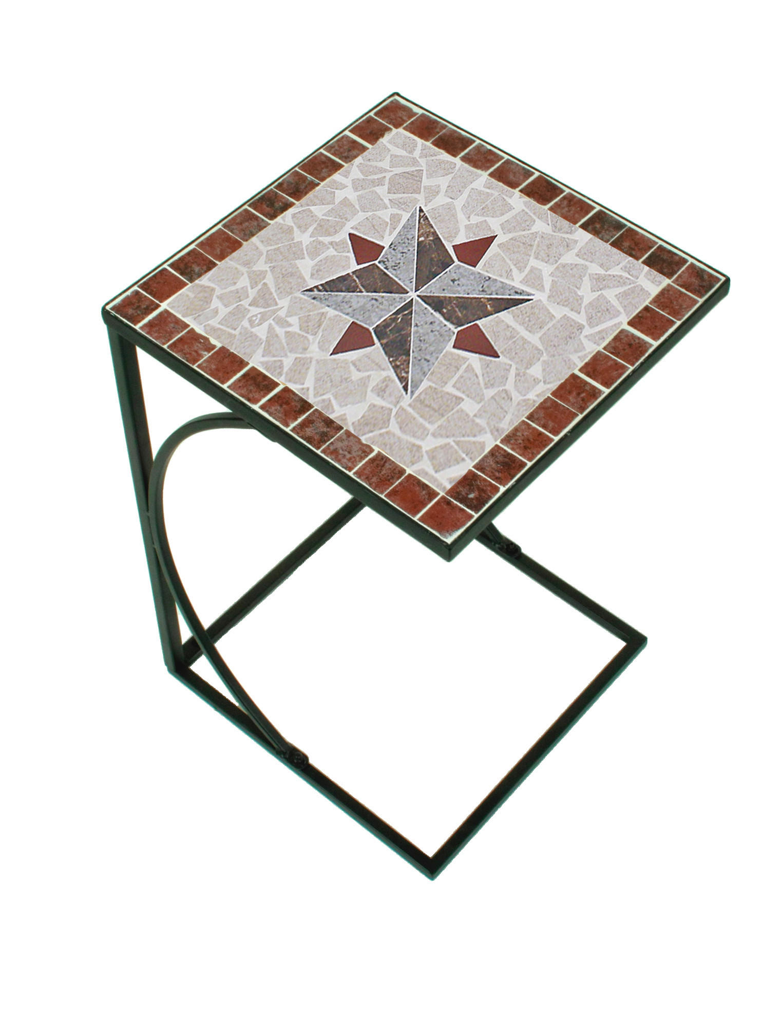 GARTENBEISTELLTISCH 35/35/53 cm Metall, Keramik  - Multicolor/Schwarz, Basics, Keramik/Metall (35/35/53cm) - Gardenson