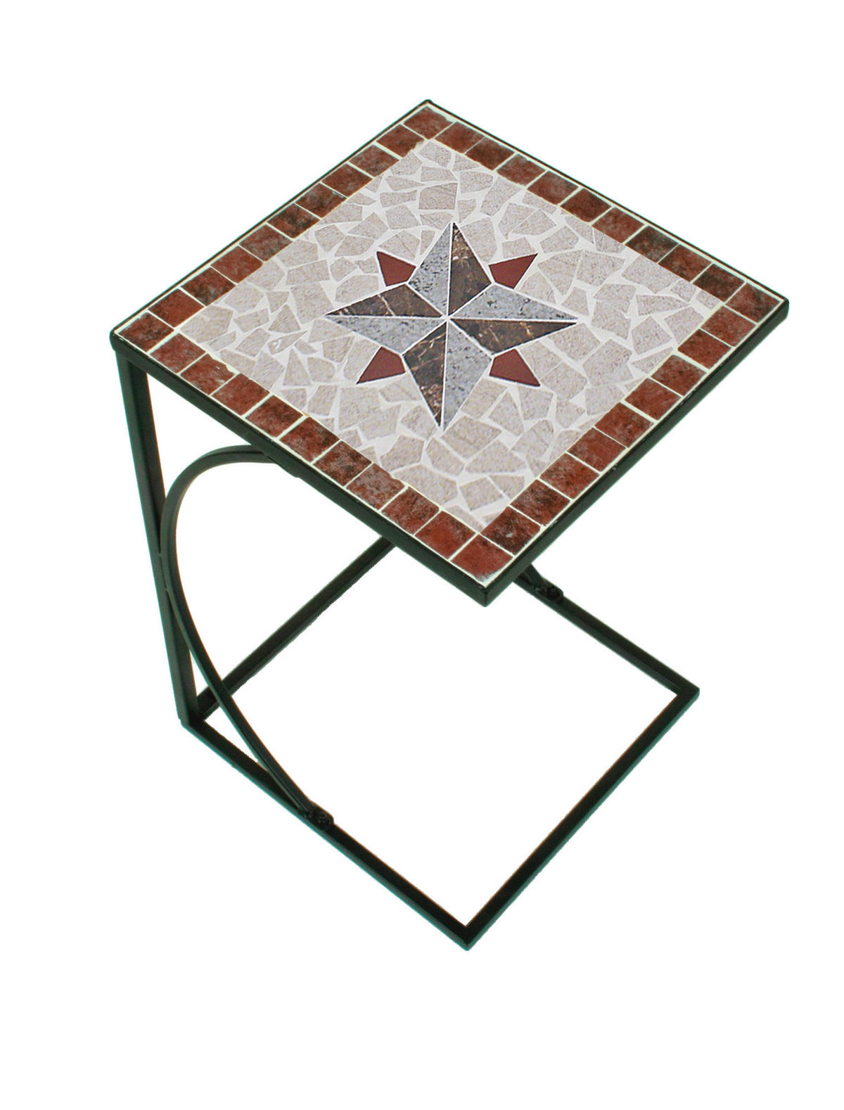 GARTENBEISTELLTISCH 35/35/53 cm  - Multicolor/Schwarz, Basics, Keramik/Metall (35/35/53cm) - Gardenson