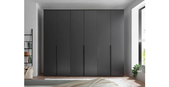 DREHTÜRENSCHRANK in Graphitfarben - Schwarz/Graphitfarben, MODERN, Holzwerkstoff/Kunststoff (270/225/52cm) - Carryhome