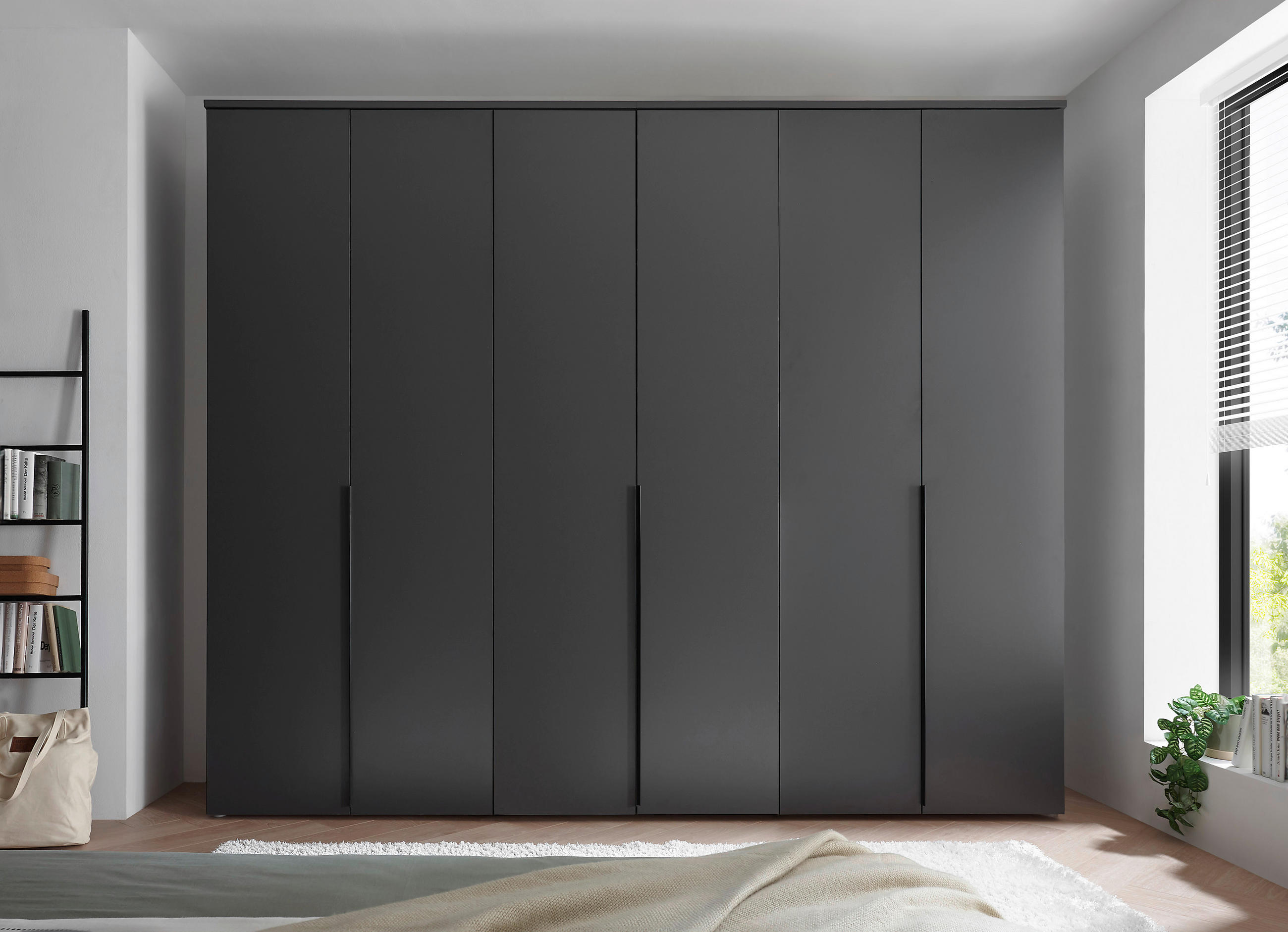DREHTÜRENSCHRANK 270/225/52 cm 6-türig Graphitfarben  - Graphitfarben/Schwarz, MODERN, Holzwerkstoff/Kunststoff (270/225/52cm) - MID.YOU