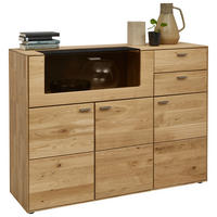HIGHBOARD Wildeiche  134/100/41 cm  - Wildeiche, Natur, Glas/Holzwerkstoff (134/100/41cm) - Valnatura