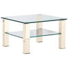 COUCHTISCH in Metall, Glas 75/75/42,5 cm  - Weiss/Creme, Design, Glas/Kunststoff (75/75/42,5cm)
