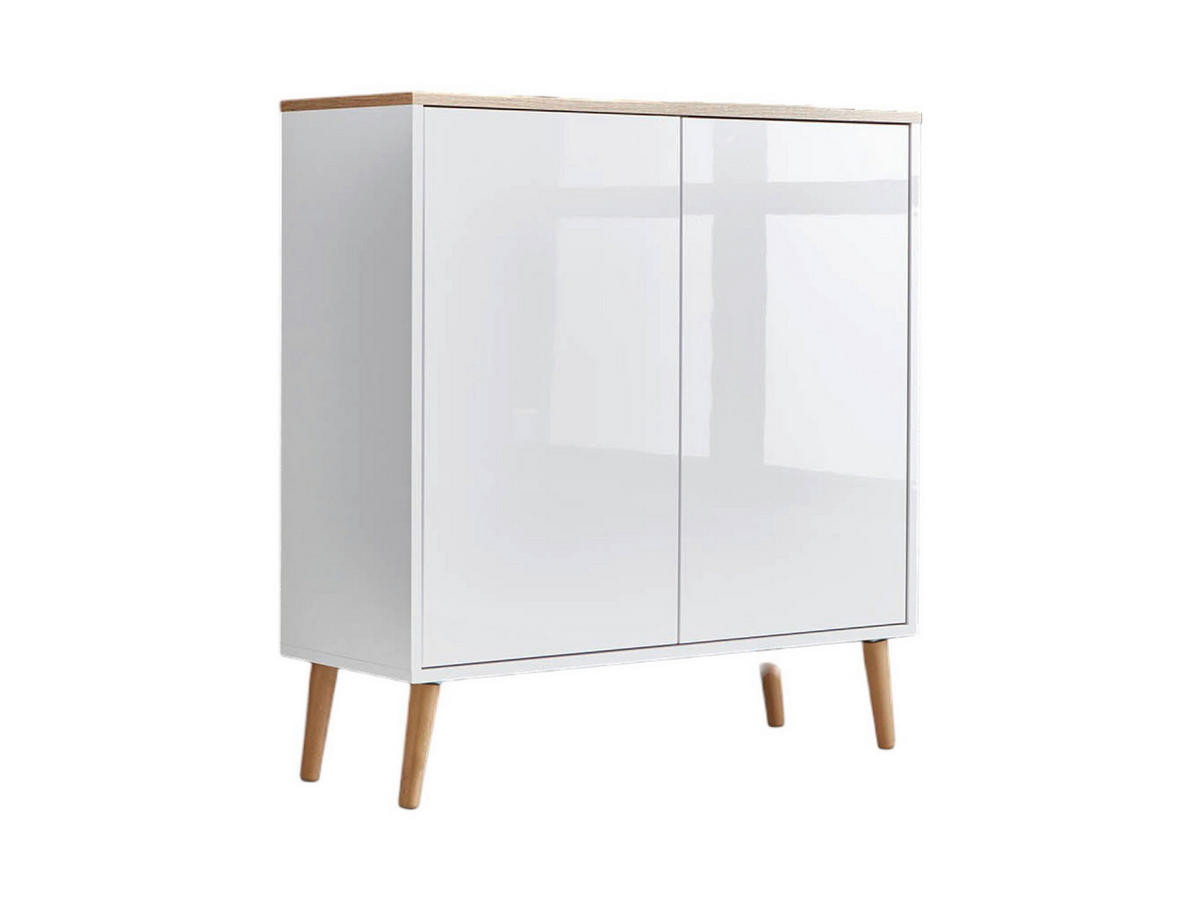 KOMMODE Mailand Typ 4 + HF  in 79/86/33 cm  - Weiß Hochglanz/Eiche Artisan, MODERN, Holz/Holzwerkstoff (79/86/33cm) - MID.YOU