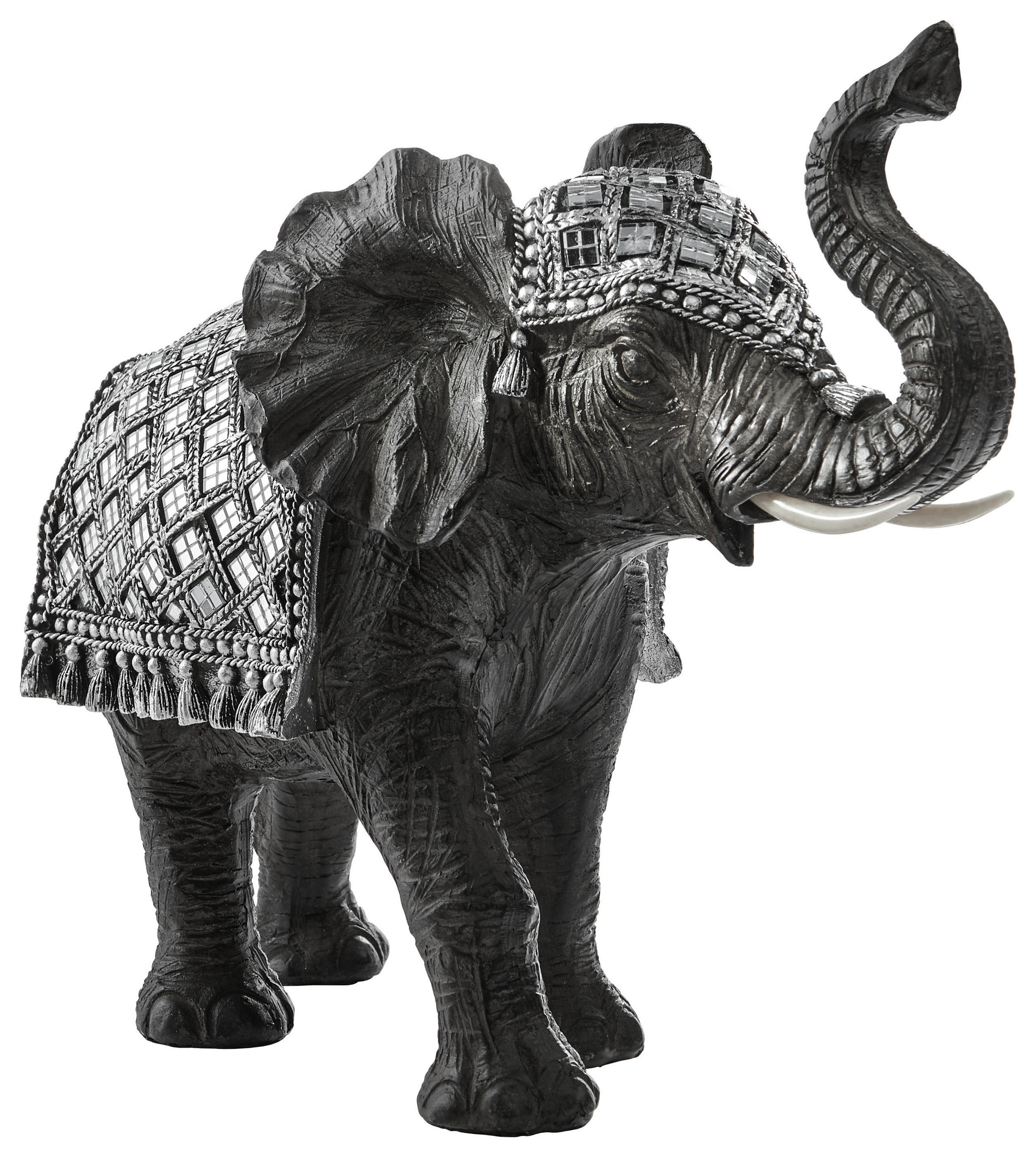 DEKOELEFANT - Dunkelgrau/Silberfarben, Basics, Kunststoff (31/19/12,5cm) - Ambia Home