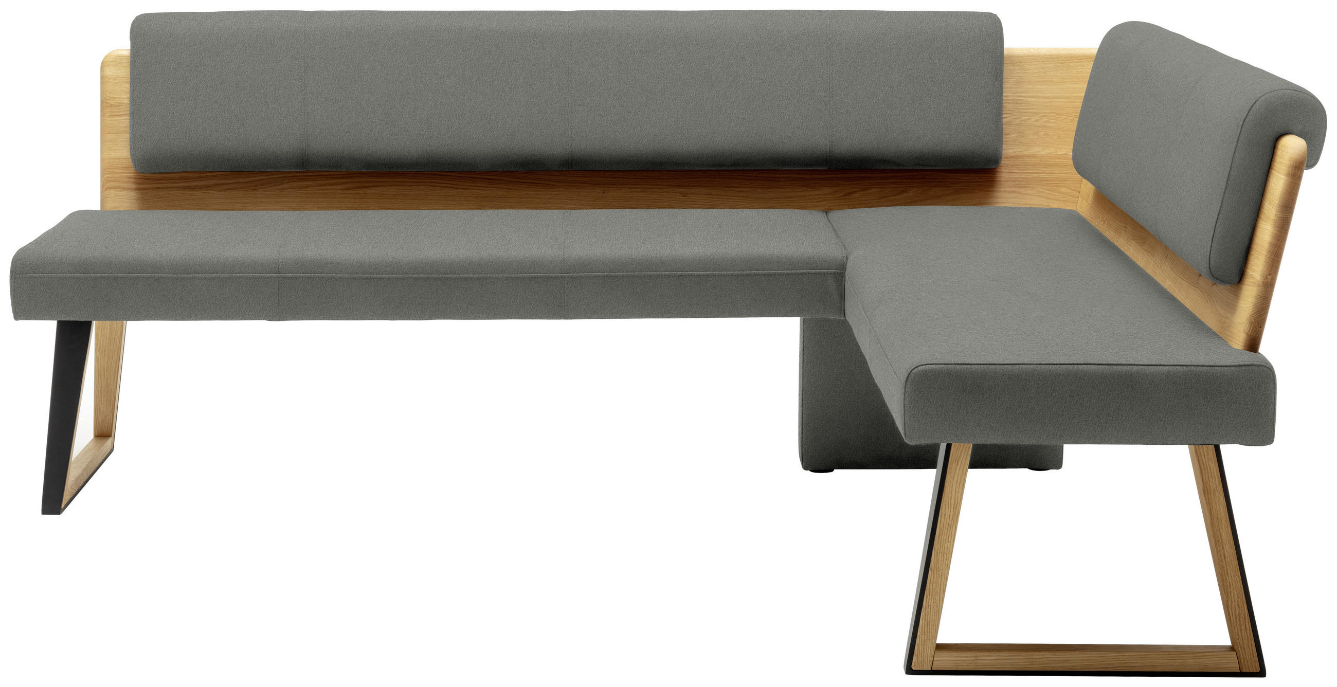 ECKBANK 195/155 cm  in Hellgrau, Wildeiche  - Wildeiche/Hellgrau, Design, Holz/Textil (195/155cm) - Venda