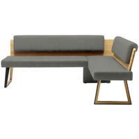 ECKBANK 215/165 cm  in Hellgrau, Wildeiche  - Wildeiche/Hellgrau, Design, Holz/Textil (215/165cm) - Venda