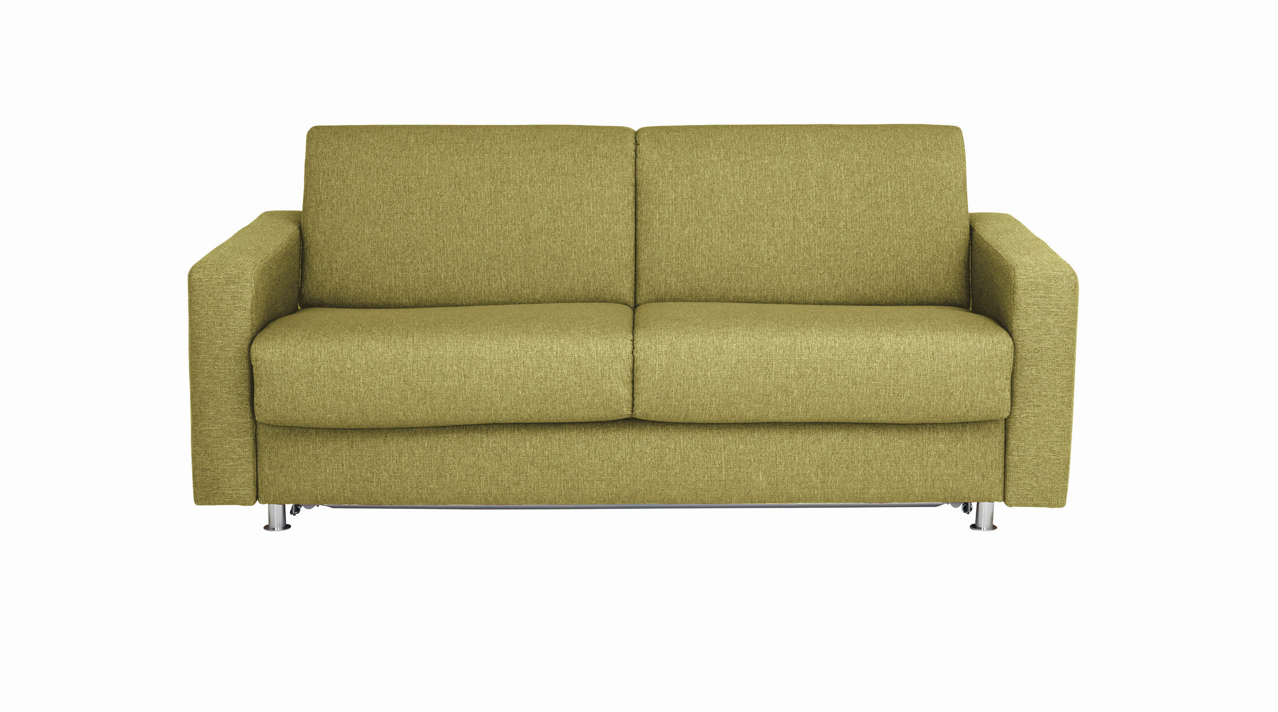 SCHLAFSOFA Flachgewebe Grün - Chromfarben/Grün, KONVENTIONELL, Textil/Metall (195/84/100cm) - Bali