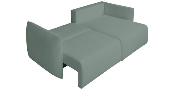 ECKSOFA Mintgrün Jersey  inkl. Rückenkissen, Bettkasten, Schlaffunktion, Rücken echt, Liegefläche im Originalstoff  - Schwarz/Mintgrün, KONVENTIONELL, Kunststoff/Textil (238/148cm) - Carryhome