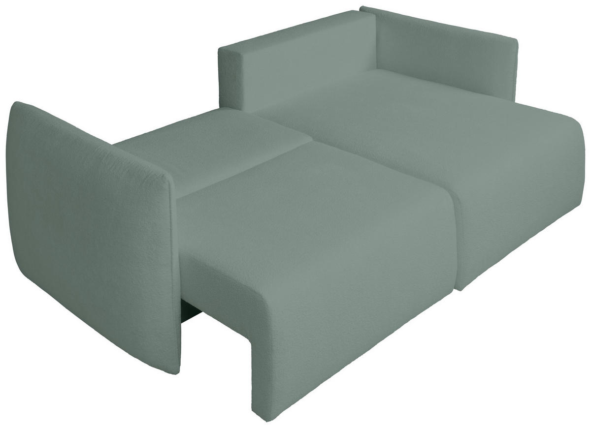 ECKSOFA Mintgrün Jersey  - Schwarz/Mintgrün, KONVENTIONELL, Kunststoff/Textil (238/148cm) - Carryhome