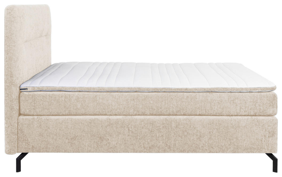 BOXSPRINGBETT 140/200 cm  in Kaschmir  - Kaschmir/Schwarz, Design, Textil/Metall (140/200cm) - Esposa
