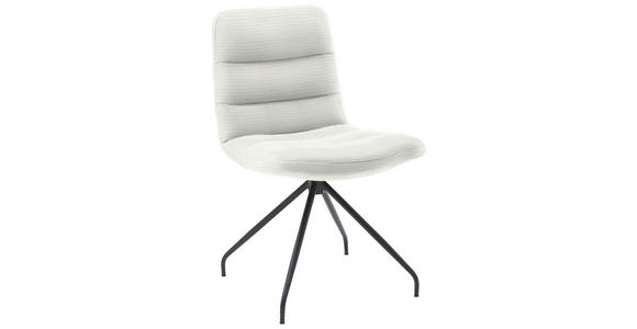 STUHL  in Cord Textil  - Schwarz/Weiß, Design, Textil/Metall (52/88/66cm) - Dieter Knoll