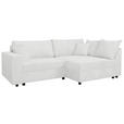 ECKSOFA Naturfarben Cord  - Schwarz/Naturfarben, KONVENTIONELL, Kunststoff/Textil (245/153cm) - Carryhome