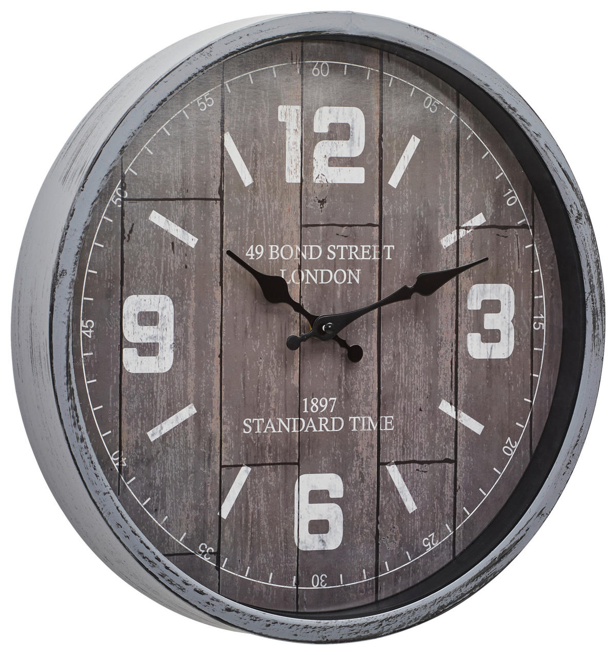 WANDUHR Grau, Weiß, Dunkelbraun 38/38/6 cm  - Dunkelbraun/Weiß, LIFESTYLE, Glas/Kunststoff (38/38/6cm) - Landscape
