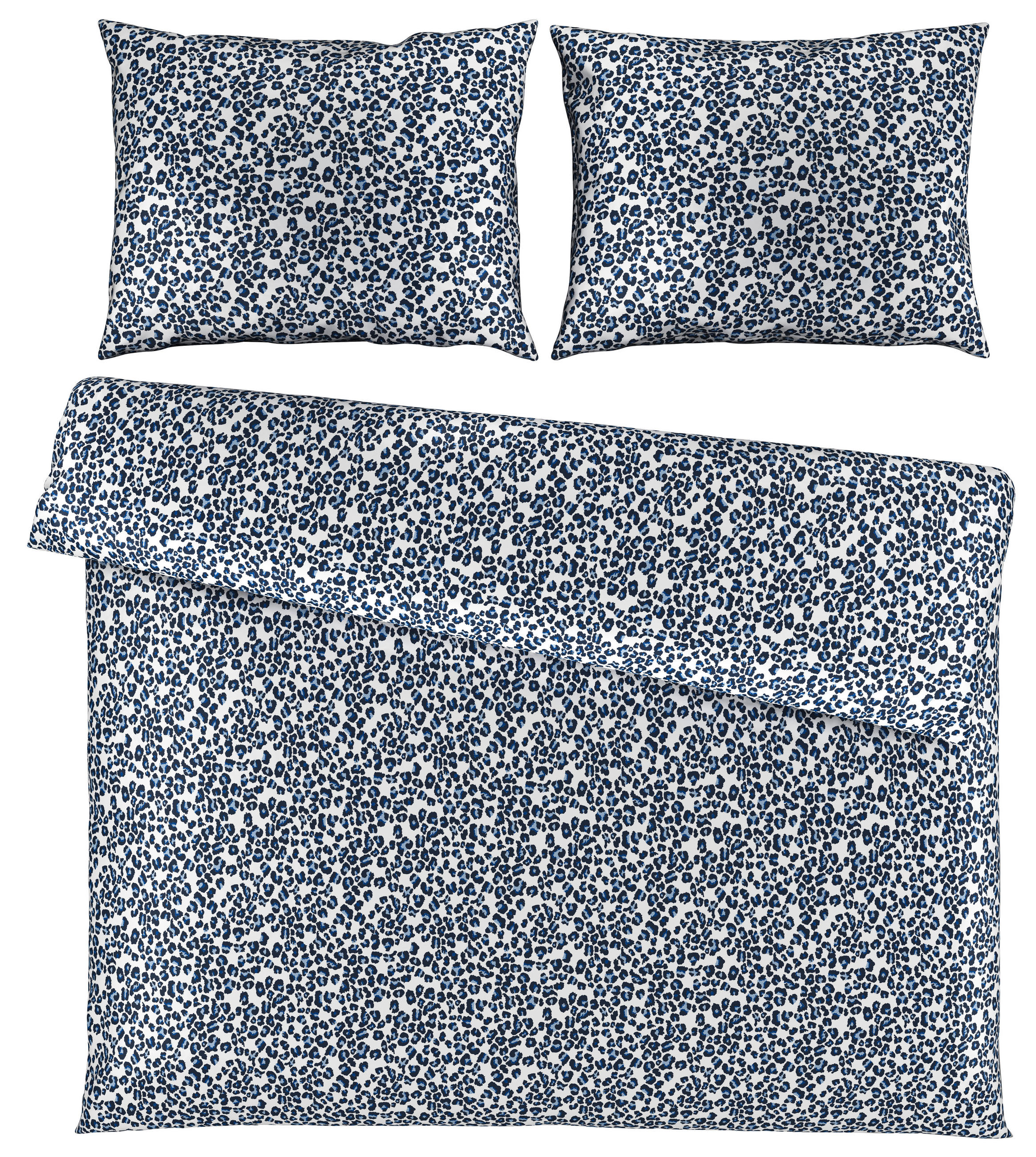 LENJERIE DE PAT 200/220 cm  - albastru/alb, Basics, textil (200/220cm)