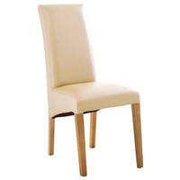 STUHL Lederlook Beige, Eichefarben  - Eichefarben/Beige, KONVENTIONELL, Holz/Textil (47/102/57cm) - Carryhome