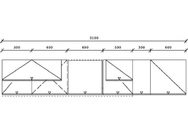 KÜCHENLEERBLOCK 310 cm   in Eichefarben, Schieferfarben  - Schieferfarben/Edelstahlfarben, Basics, Holzwerkstoff/Metall (310cm) - Impuls