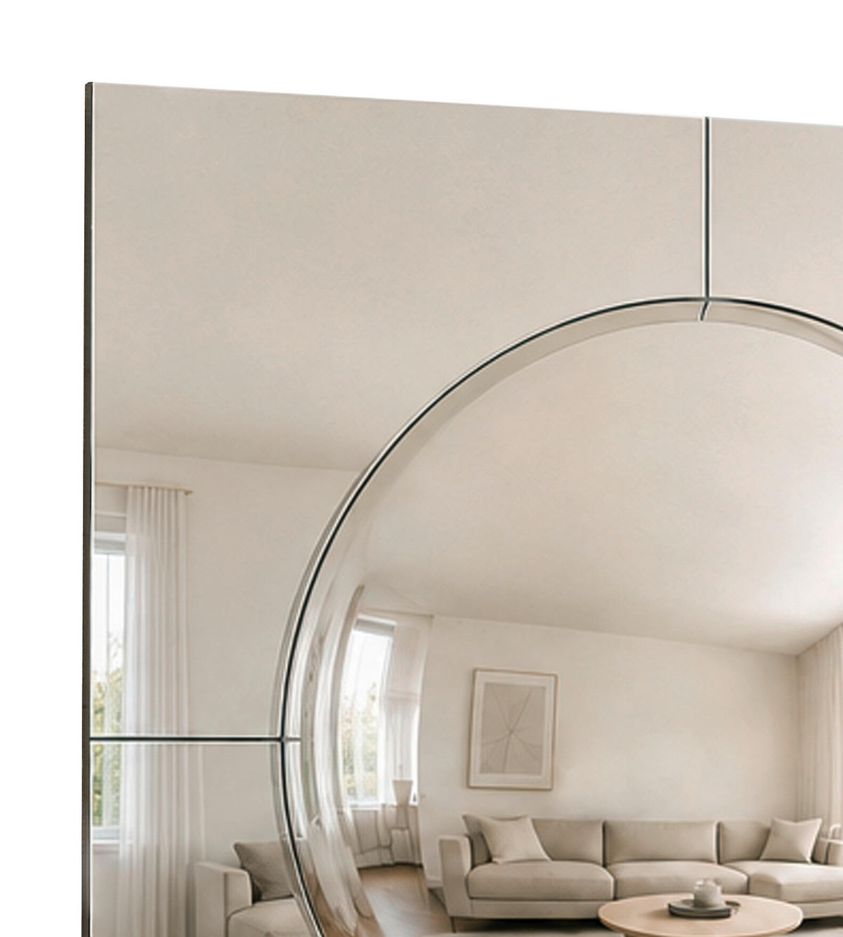 OGLEDALO ZIDNO  70/70/5 cm     - crna, Design, staklo/drvni materijal (70/70/5cm) - Novel