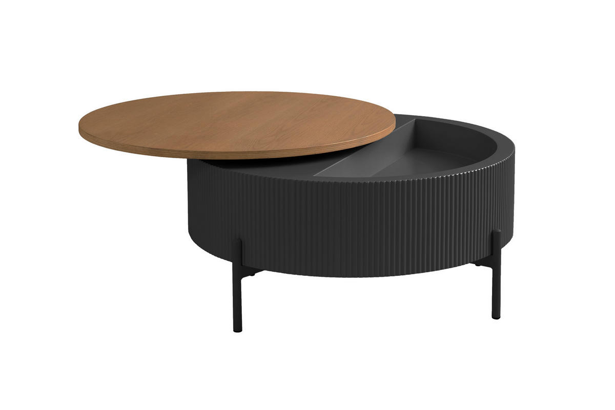 COUCHTISCH 80/80/40 cm Metall, Holzwerkstoff Stauraum  - Eichefarben, Modern, Holzwerkstoff/Metall (80/80/40cm) - Schöner Wohnen