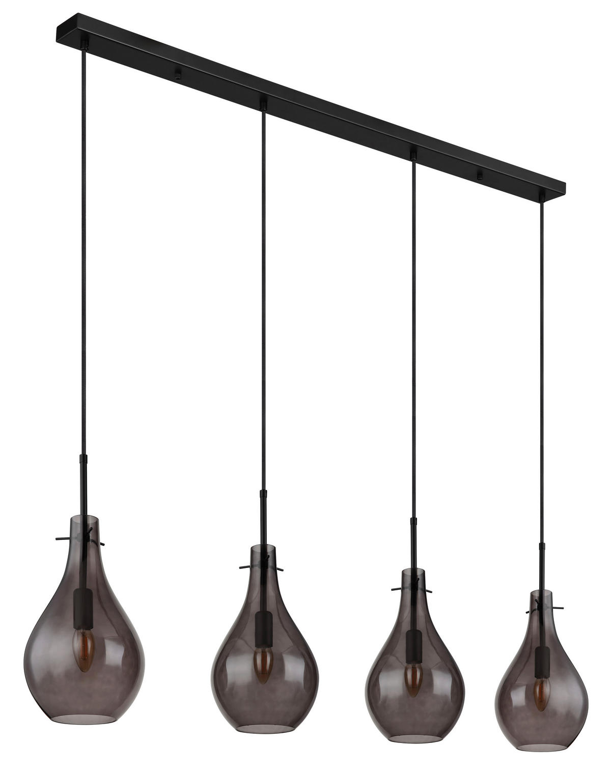 HÄNGELEUCHTE 110/18/120 cm  - Schwarz, Design, Glas/Metall (110/18/120cm) - Globo