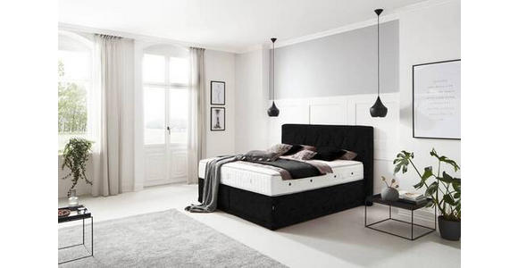 BOXSPRINGBETT 180/200 cm  in Schwarz  - Schwarz, KONVENTIONELL, Textil (180/200cm) - Ambiente