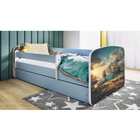 KINDER-/JUNIORBETT - Blau/Birkefarben, MODERN, Holz/Holzwerkstoff (80/160cm) - MID.YOU