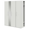 KLEIDERSCHRANK in Weiss  - Weiss/Edelstahlfarben, Design, Glas/Holzwerkstoff (177,6/213,6/59,3cm) - Cantus