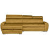 ECKSOFA Gelb Velours  - Chromfarben/Gelb, Design, Kunststoff/Textil (173/276cm) - Stylife