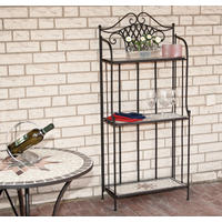 GARTENREGAL - Multicolor/Schwarz, MODERN, Keramik/Metall (62/142/29cm) - Siena Garden