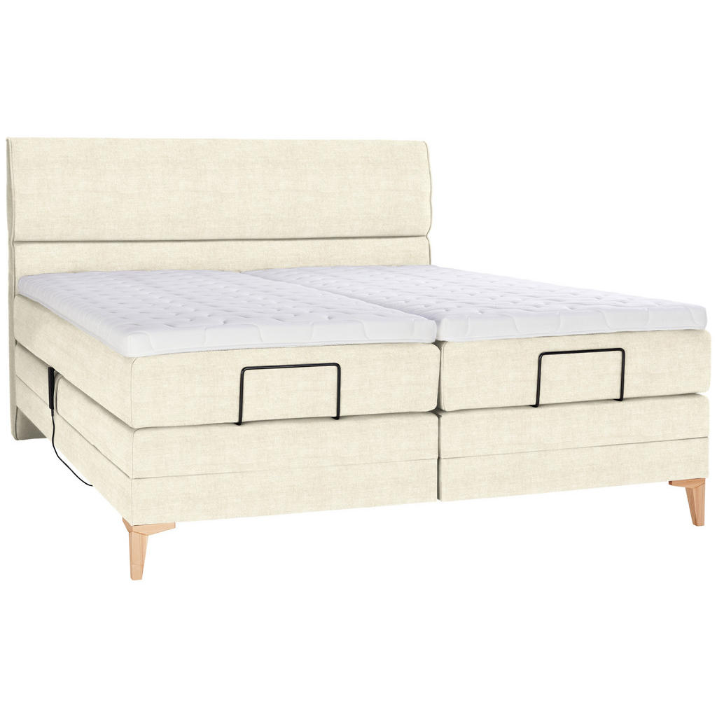 Thumbnail - Voleo Boxspringbett, Creme, Textil, H3, 7-Zonen, Höhe ca. 19 cm, 180x200 cm, Über- und Sondergrößen erhältlich, gepolste...