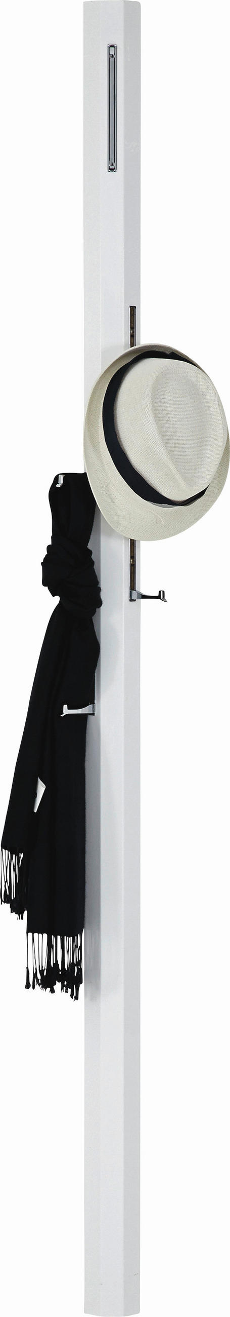 GARDEROBENPANEEL  in 8/185/4 cm  - Weiß, Basics, Holzwerkstoff/Metall (8/185/4cm)