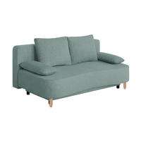 SCHLAFSOFA  mit Webstoff Blaugrau  - Buchefarben/Blaugrau, Design, Holz/Kunststoff (193/86/85cm) - P & B