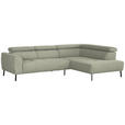 ECKSOFA  in Chenille Creme  280/205 cm  - Creme/Schwarz, Design, Textil/Metall (280/205cm) - Xora