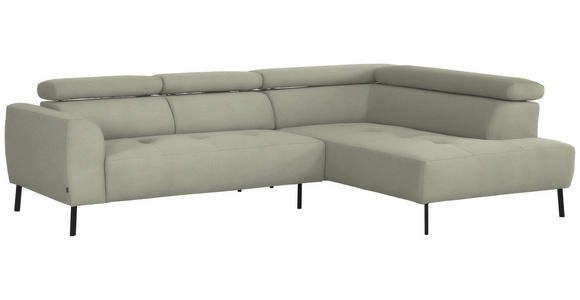 ECKSOFA  in Chenille Creme  280/205 cm  - Creme/Schwarz, Design, Textil/Metall (280/205cm) - Xora