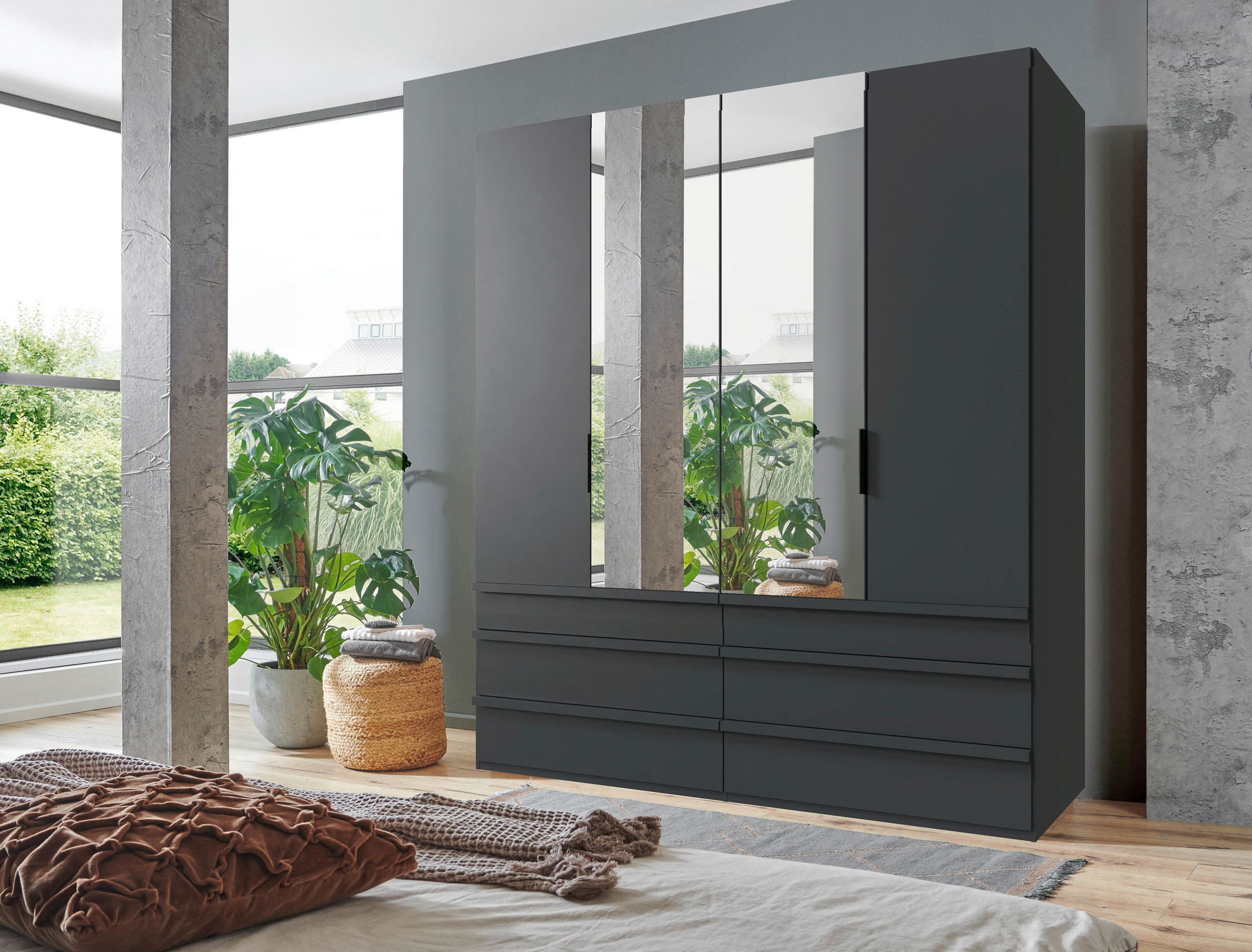 Boxxx Falttürenschrank Graphit 200x216x58 cm