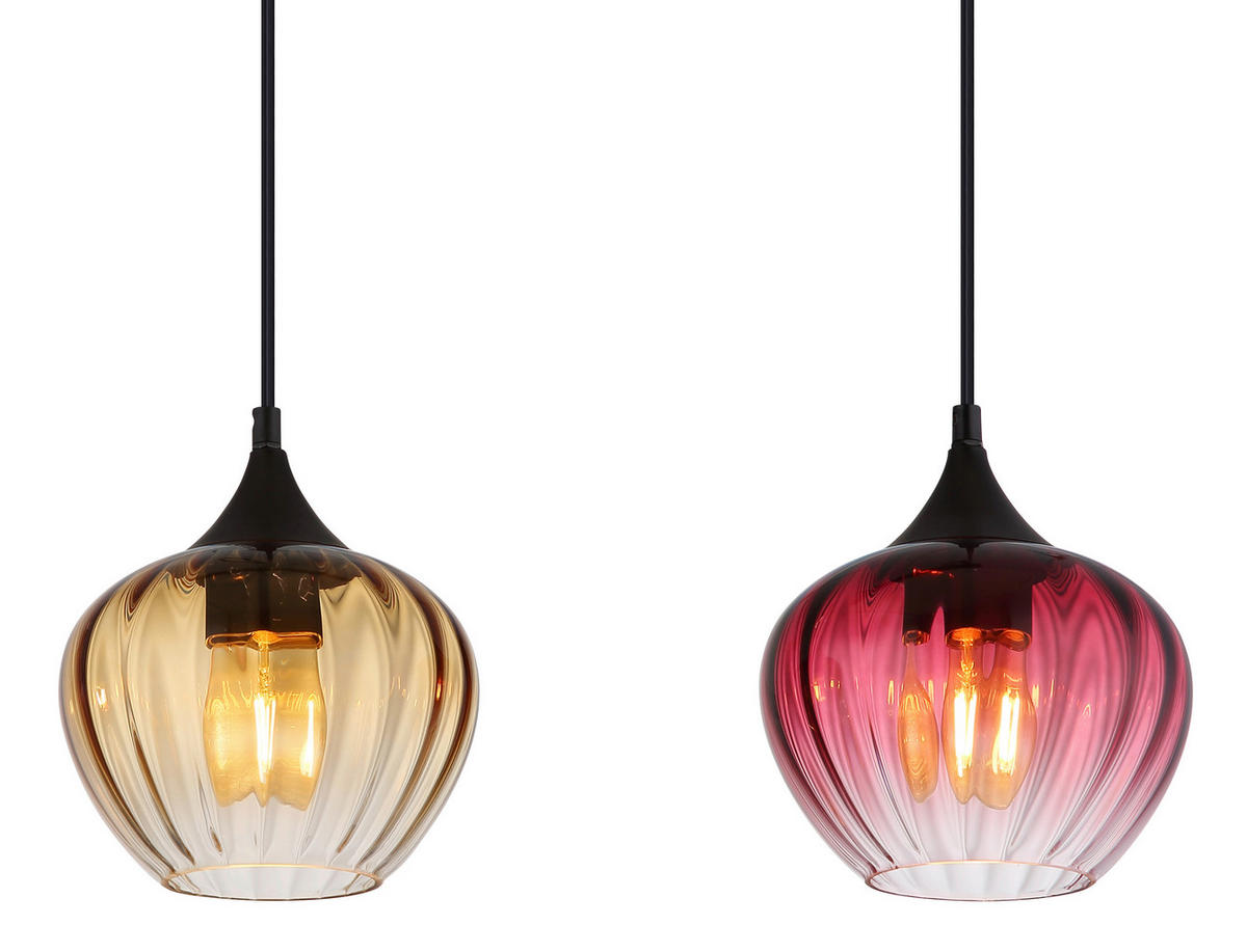 HÄNGELEUCHTE 80/18/150 cm  - Schwarz, Basics, Glas/Kunststoff (80/18/150cm)