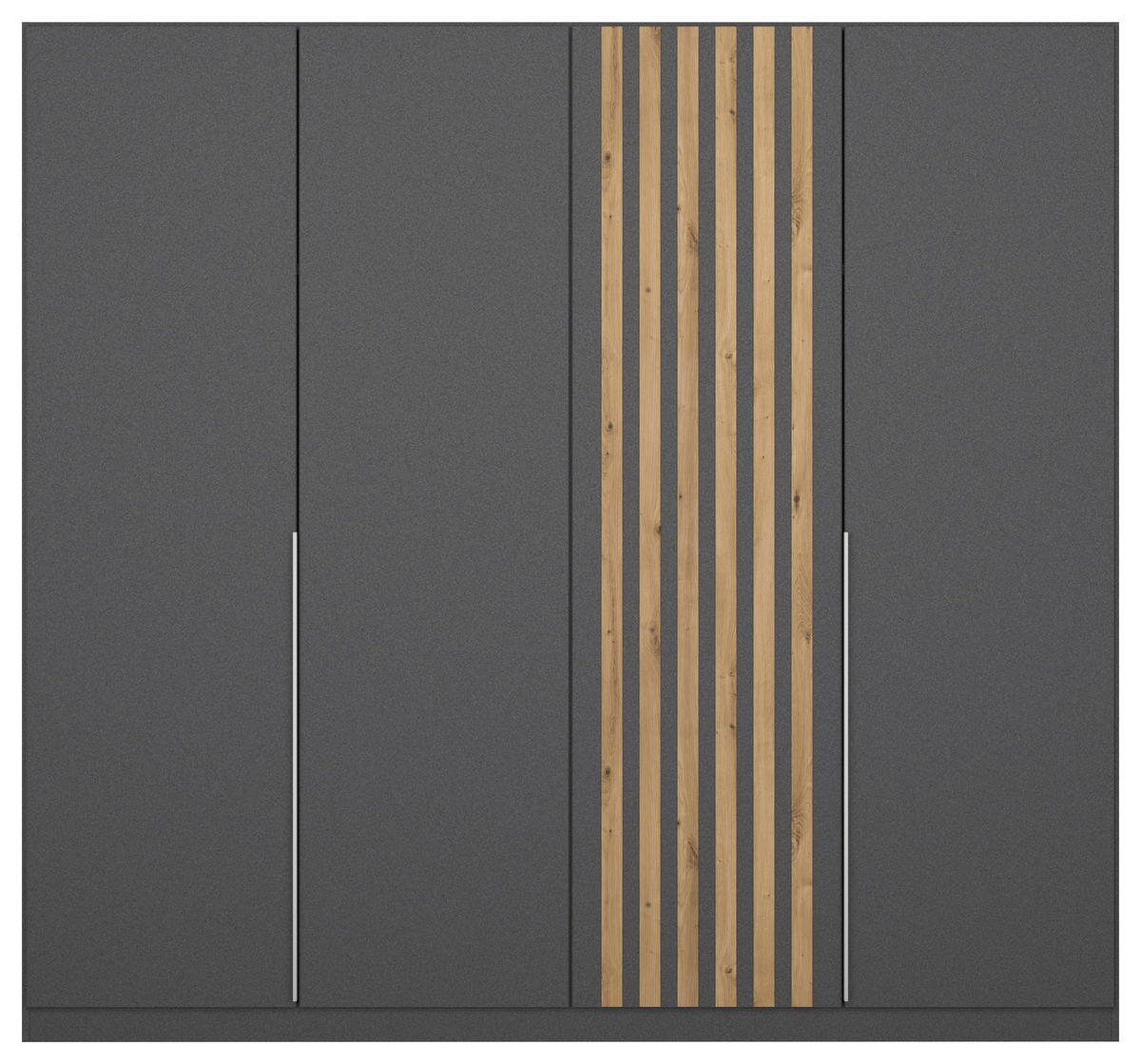 DREHTÜRENSCHRANK in Grau, Eiche Artisan  - Alufarben/Eiche Artisan, Modern, Holzwerkstoff/Metall (226/210/54cm) - Rauch Möbel